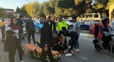 Motosiklet kaydı kurye yaralandı