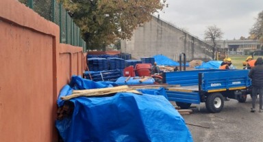 Stadyumda işçilere özel dinlenme alanı