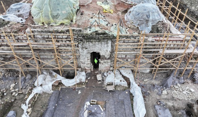 Gazi Mihal Hamamı'nın restorasyonu sürüyor