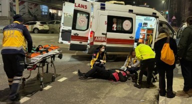 Devrilen motosikletin sürücüsü yaralandı
