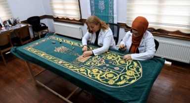 Selimiye'nin minber örtüsü restorasyon bitiminde takılacak