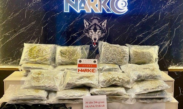 30 kilo 246 gram uyuşturucu ele geçirildi