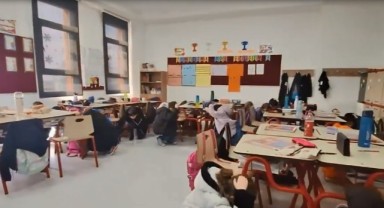 Öğrencilere Deprem bilinci tatbikatı