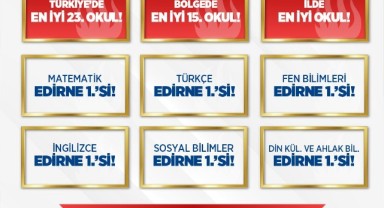 TED Edirne Koleji tüm branşlarda Edirne birincisi oldu
