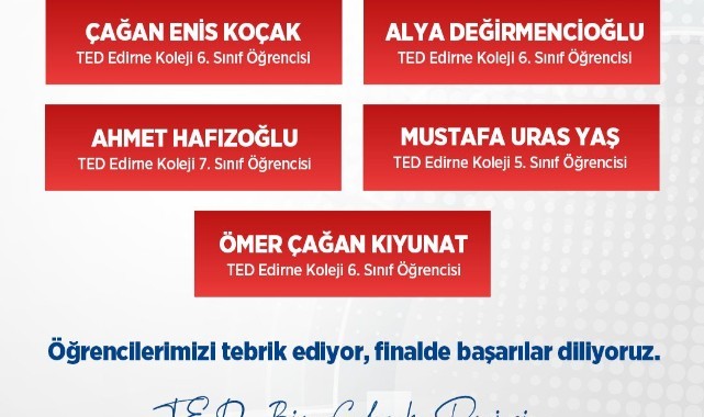 TED Edirne Koleji'nin bilim gururları
