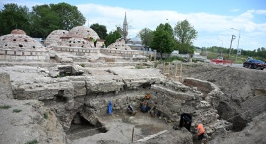 Gazi Mihal Hamamı'nda restorasyon sürüyor
