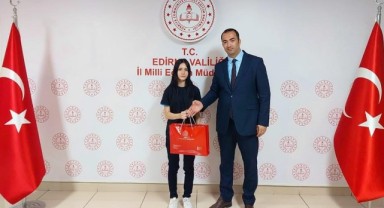 Edirneli öğrenci gururlandırdı
