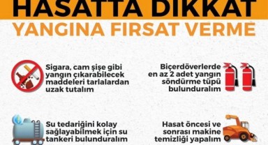 Hasat Sezonunda Yangın Alarmı: Tarım İl Müdürlüğü Uyardı