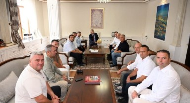 Vali Sezer, oda başkanları ve çeltik üreticilerini kabul etti