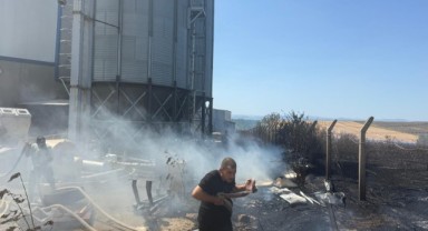 Yangın çeltik fabrikasına sıçramadan söndürüldü