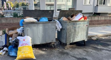 Çöpler konteynerden taştı