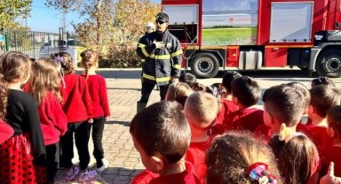 İpsala Belediyesi’nden öğrencilere uygulamalı itfaiye eğitimi
