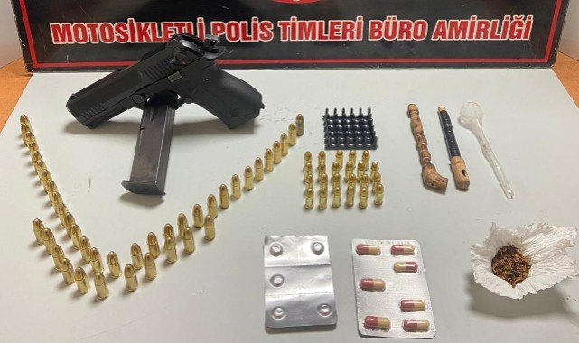 Gece denetiminde uyuşturucu ve silah yakalandı