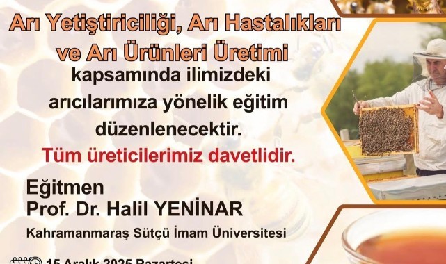 Arı hastalıkları ve ürün üretimi eğitimi düzenlenecek