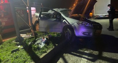 Direğe çarpan otomobilin sürücüsü öldü