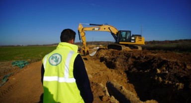 DSİ Süloğlu Barajı isale hattındaki çalışmalarına aralıksız devam ediyor