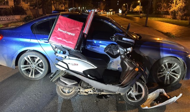 Motosikletle otomobilin çarpıştığı kazada, 1 yaralı