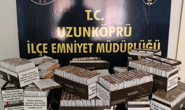Uzunköprü’de 12 bin 920 makaron ele geçirildi