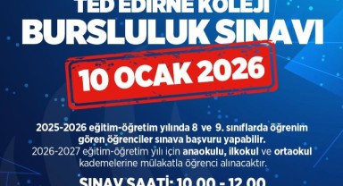 TED Edirne Koleji bursluluk sınavı için başvurular sürüyor