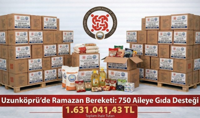 Uzunköprü’de 750 aileye Ramazan desteği