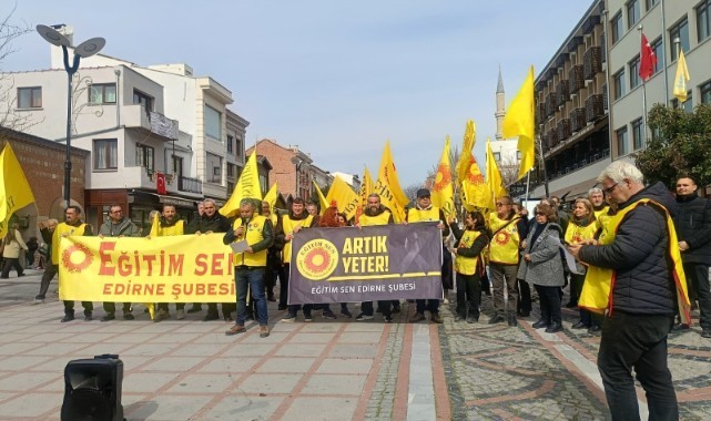 Edirne’de eğitimcilerden dayanışma mesajı