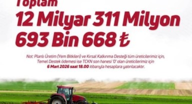Tarım ve orman Bakanlığı'ndan çiftçilere dev destek ödemesi