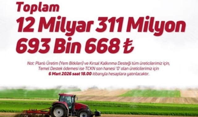 Tarım ve orman Bakanlığı'ndan çiftçilere dev destek ödemesi