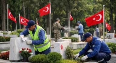 Türkiye genelinde şehit mezarlıkları bayram öncesi bakıma alındı