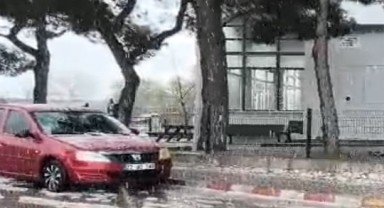 Edirne’de dolu yağışı: Süloğlu beyaza büründü