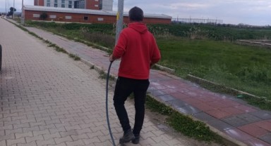 İpsala’da yeşil alanlar temizleniyor