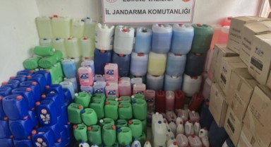 Edirne'de 4 bin 613 litre sahte sıvı deterjan ele geçirildi