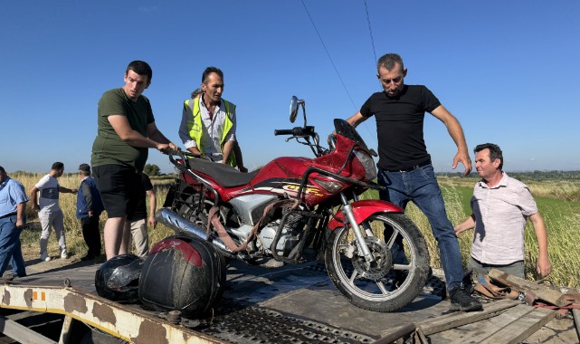 Su kanalına devrilen motosikletin sürücüsü hayatını kaybetti