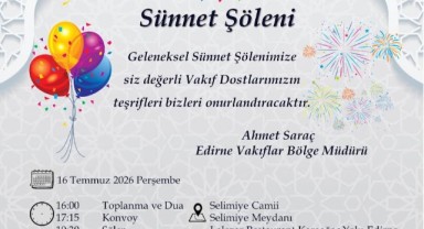 Edirne Vakıflar Bölge Müdürlüğü'nden 25 Çocuk İçin Sünnet Şöleni
