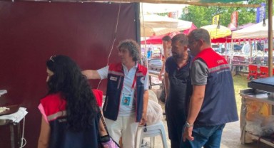 Festival alanındaki tüm stantlar denetimden geçti