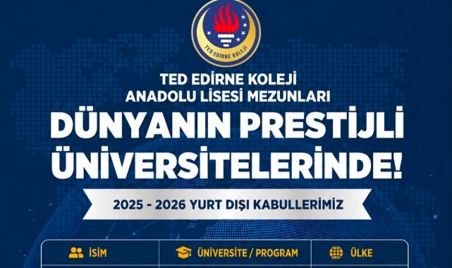 TED Edirne Koleji Mezunlarından Akademik Başarı