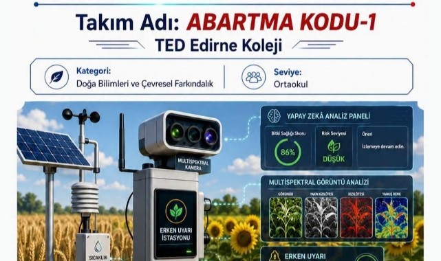 TED Edirne Koleji TEKNOFEST boy gösteriyor