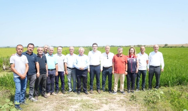 İpsala Protokolü Çeltik Üreticileriyle Tarlada Buluştu