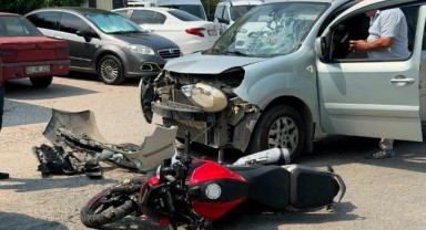 Sanayi Sitesindeki Kazada Motosiklet Sürücüsü Hastaneye Kaldırıldı