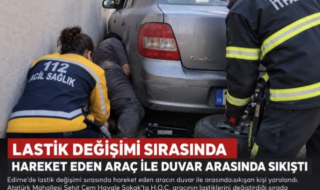 Geriye Doğru Hareket Eden Araç Yüzünden Duvara Sıkıştı