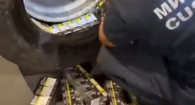 Hamzabeyli’den Çıkan Tırda Jantlara Gizlenmiş 25 Bin 600 Kaçak Sigara Ele Geçirildi