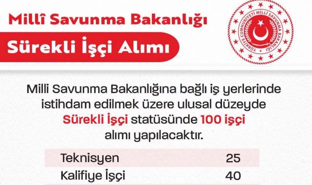 MSB 100 Sürekli İşçi Alımı Yapacak