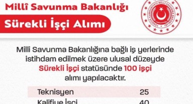 MSB 100 Sürekli İşçi Alımı Yapacak