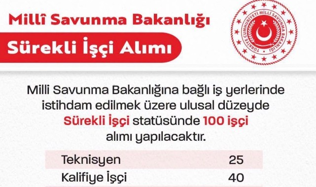 MSB 100 Sürekli İşçi Alımı Yapacak