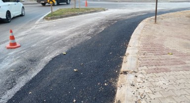 Özel'in ziyareti öncesi bozuk yollar tamir edildi