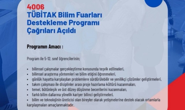 TÜBİTAK 4006 Bilim Fuarları İçin Başvuru Dönemi Başladı