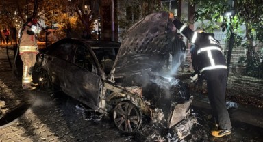Edirne’de Bulgaristan Plakalı Otomobilde Yangın