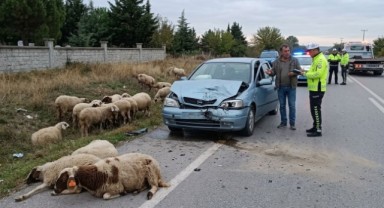 Keşan’da Yola Çıkan Sürü Kazaya Neden Oldu