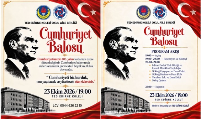 TED Edirne Koleji’nde Cumhuriyet Balosu Heyecanı