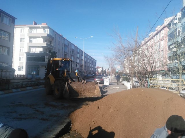 Havsa'da yol çalışması